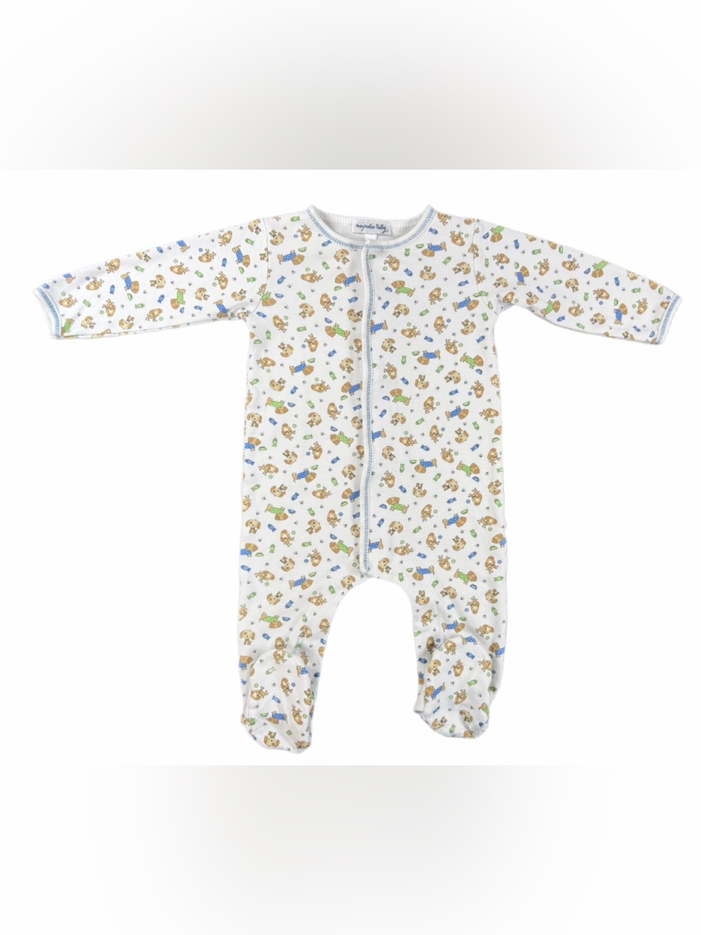 MAGNOLIA BABY Puppy Love Pima Cotton Snap Footie- 6M